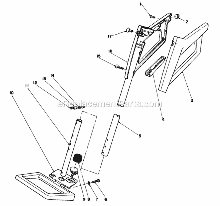 Handle Assembly Diagram and Parts List for 38350 3000001-3999999 - 1983 Lawn Boy Snow Blower